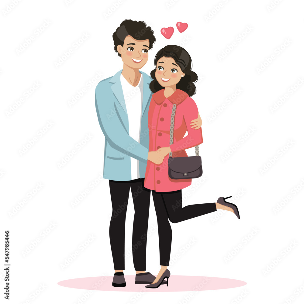 Valentine day. Young couple in love hugging each other Valentine day. Young couple in love hugging each other