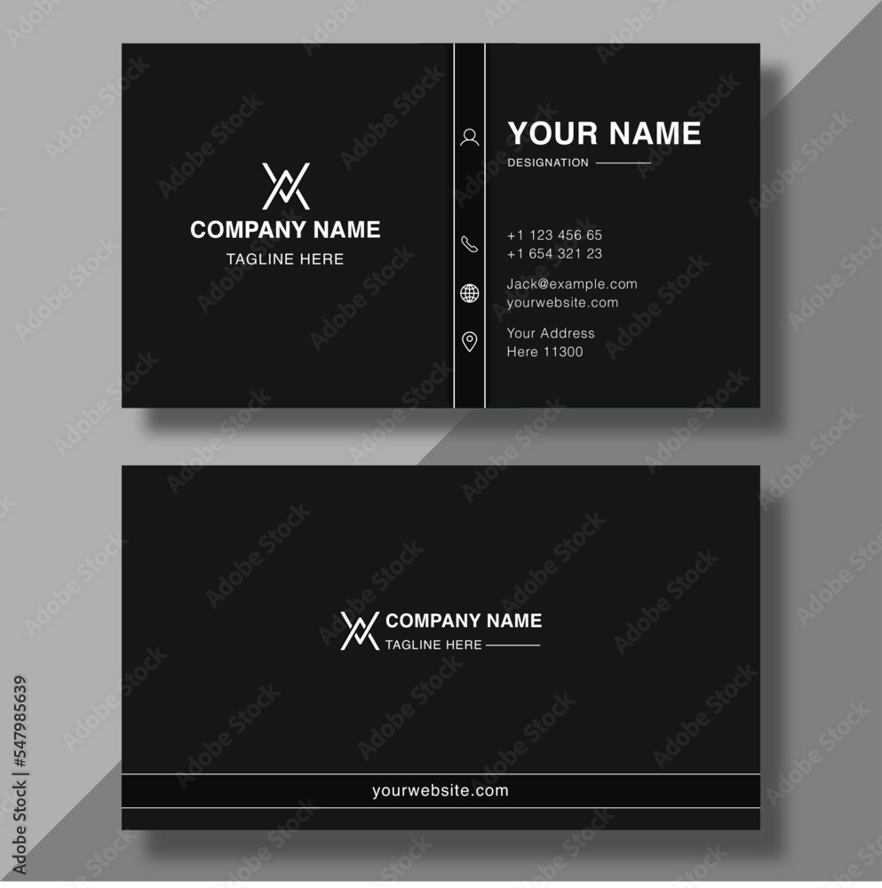 Modern black and gray business card design professional