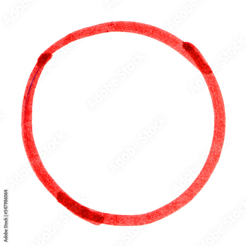 Unordentlicher roter Kreis gemalt mit einem Stift