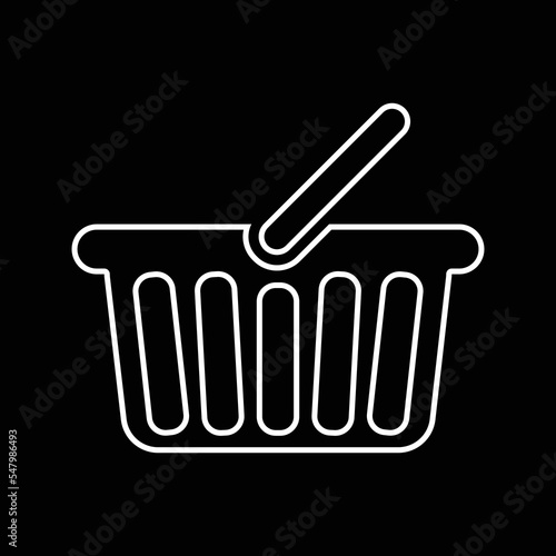 shopping basket, market basket icon, vector illustration 