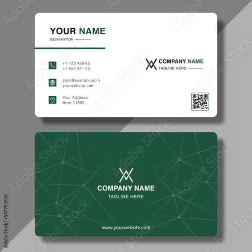 modern green business card template design