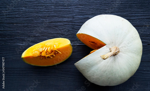 pumpkin on a wooden table