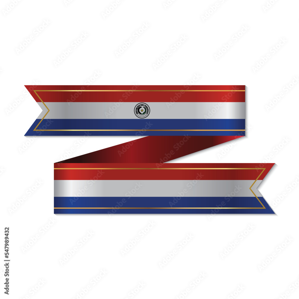 Fototapeta premium Made in Paraguay, badge or label with flag isolated on white background. Vector illustration.