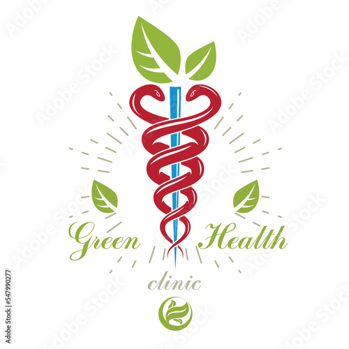 Caduceus medical symbol, gr...