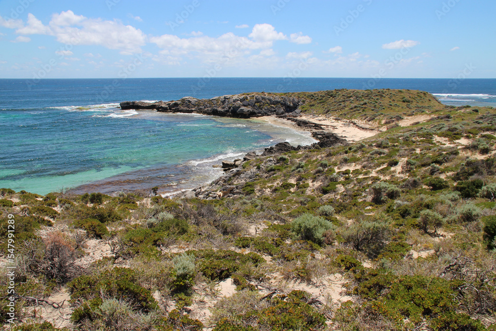 indian ocean at mable cove in rottnest island in australia