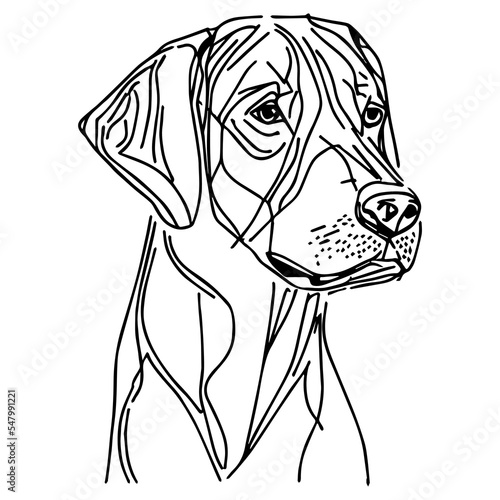 Line art of dog. Beautiful minimal dog vector illustration. Cute labrador puppy.