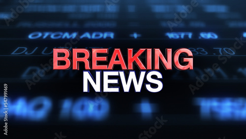 Breaking News on Global earth map rotating digital world breaking news Studio Background for news report and breaking news on world live report. Business, stock market background. 3D 4K animation