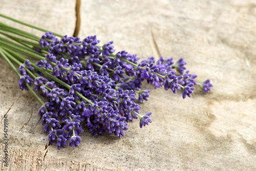 Fototapeta Naklejka Na Ścianę i Meble -  Bunch of lavender flowers on old wooden background