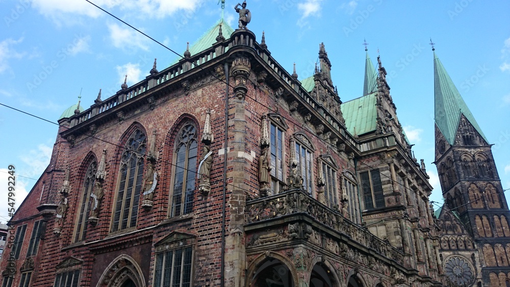 Obraz premium Building, church, sky at bremen, germany