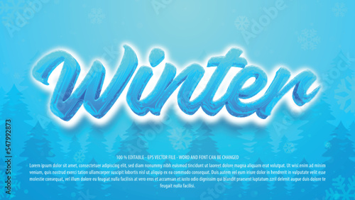 Winter season editable text effect
