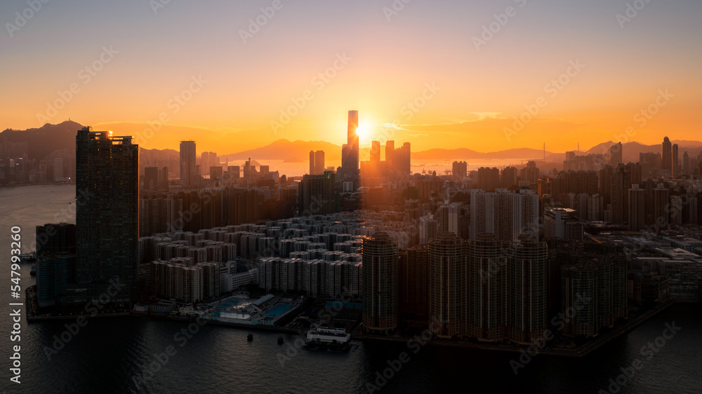 Fototapeta premium Hong Kong Kowloon at Sunset