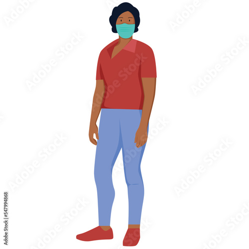 woman with mask vector illustration © Dominico