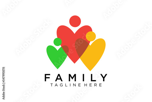 Abstract People Logo. Blue Rounded Line Linked Human Icon Pulse Wave Style isolated on White Background. Usable for Teamwork and Family Logos. Flat Vector Logo Design