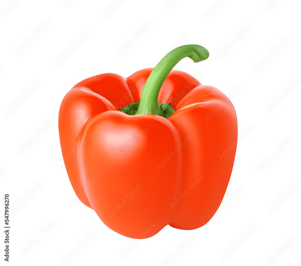 Orange sweet bell pepper isolated on white or transparent background. Orange sweet bell pepper isolated on white or transparent background.