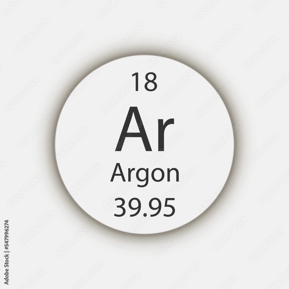 Argon symbol. Chemical element of the periodic table. Vector illustration. Argon symbol. Chemical element of the periodic table. Vector illustration.
