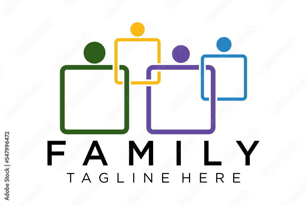 Abstract People Logo. Blue Rounded Line Linked Human Icon Pulse Wave Style isolated on White Background. Usable for Teamwork and Family Logos. Flat Vector Logo Design Abstract People Logo. Blue Rounded Line Linked Human Icon Pulse Wave Style isolated on White Background. Usable for Teamwork and Family Logos. Flat Vector Logo Design