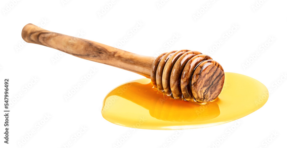 Honey dipper isolated on white or transparent background. 