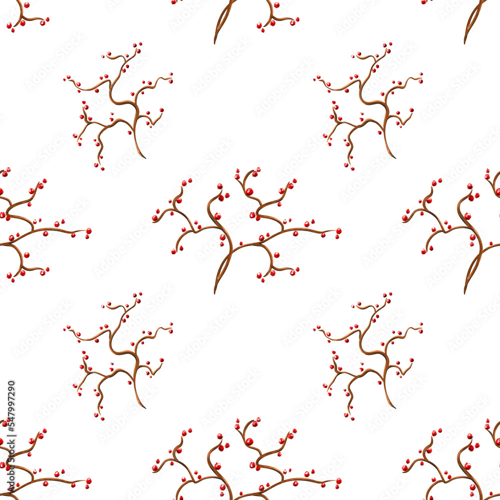 Seamless pattern with small twigs. Pattern for wrapping paper, textiles, fabric, postcards.