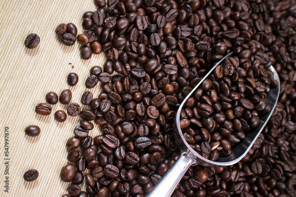 coffee beans on the spoon coffee beans on the spoon