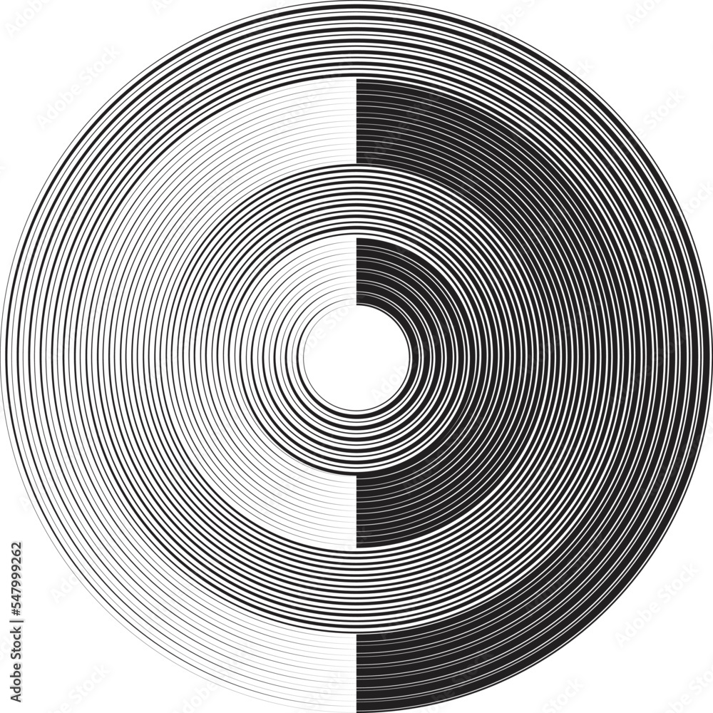 Fototapeta premium Lines in Circle Form . Spiral Vector Illustration .Technology round Logo . Design element . Abstract Geometric shape .