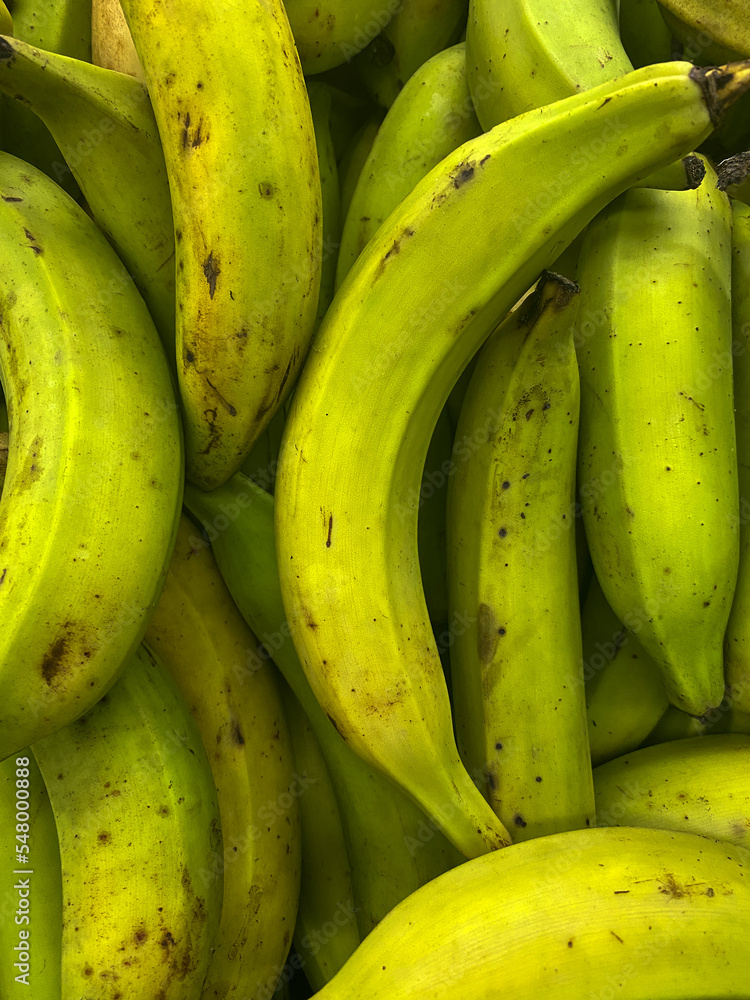 bunch of plantain on the market