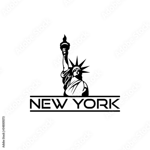 Statue of Liberty USA, New York icon logo isolated on white background