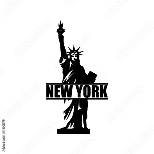 Statue of Liberty USA, New York icon logo isolated on white background