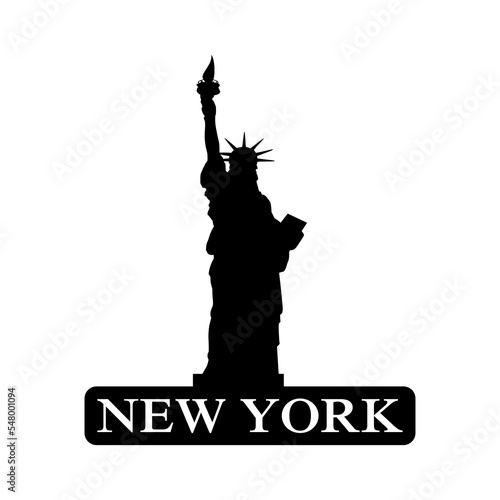 Statue of Liberty USA, New York icon logo isolated on white background