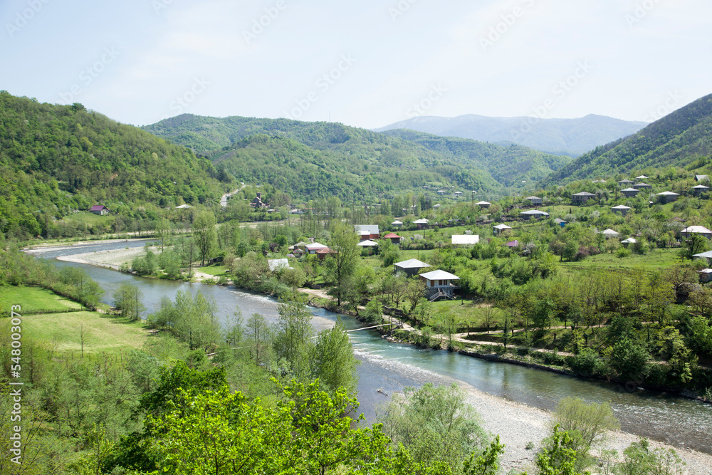 Georgia's Spring Landscape With A River