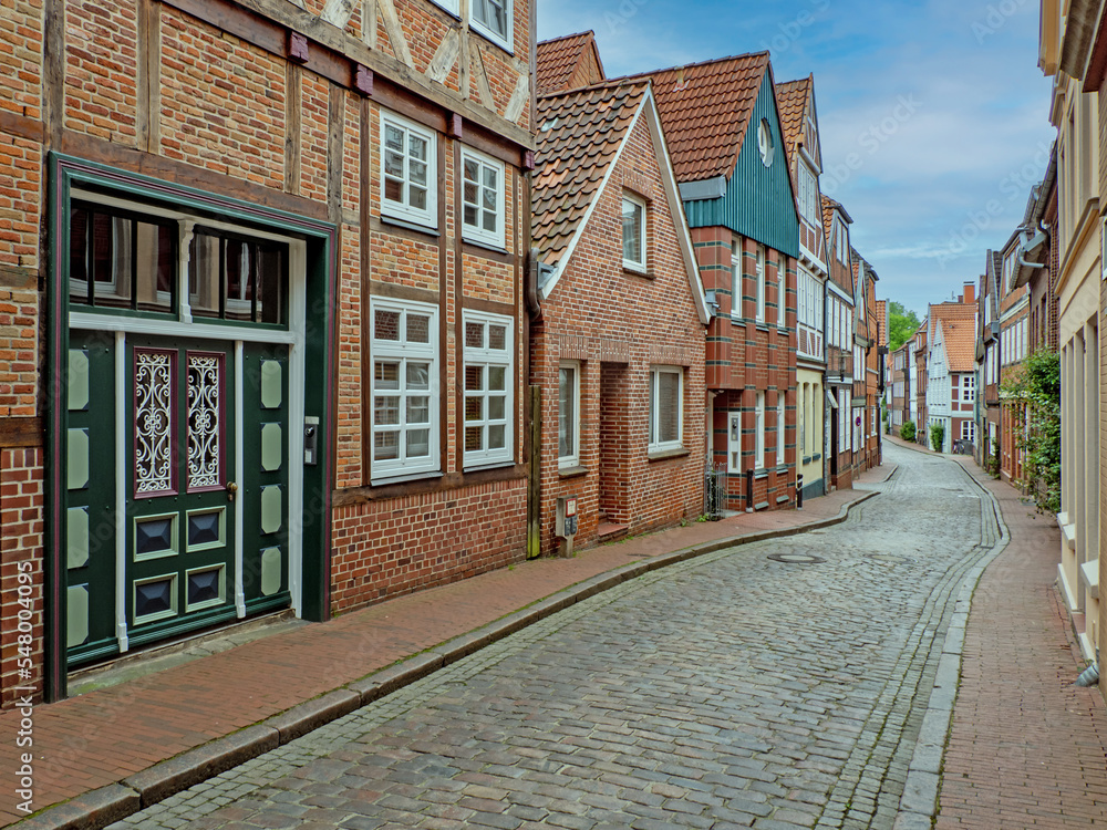Hansestadt Lübeck ämter Und Bereiche Historische Häuser in einer Gasse in der Altstadt der Hansestadt Stade