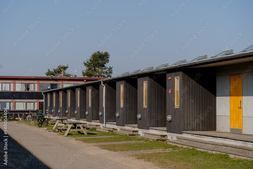 Refugee camp. Houses for temporary residence of refugees. Refugee camp. Houses for temporary residence of refugees.