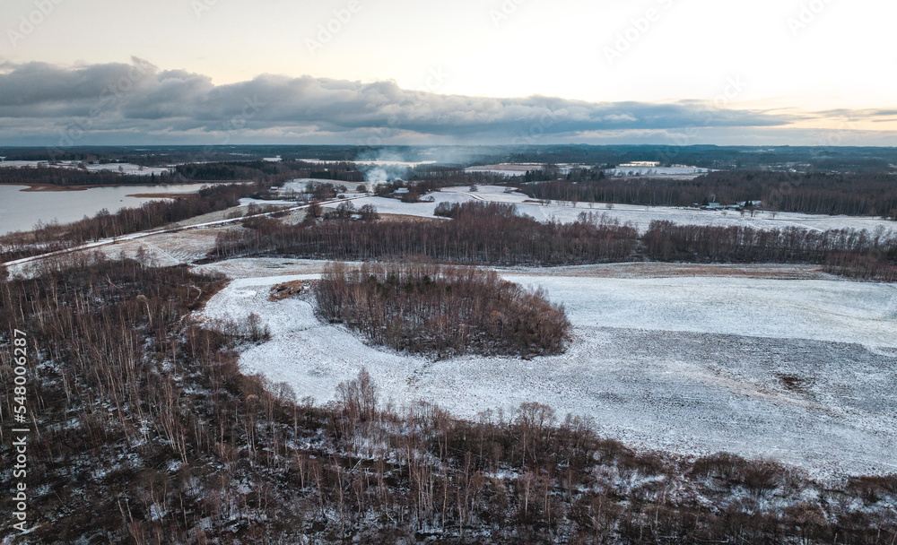 A winter day in the countryside of Latgale