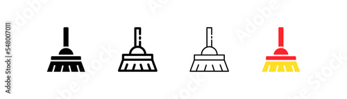 Mop for cleaning set icon. Clean, wash, shine, stars, detergent, powder, dishes, dishwasher, tidy, washcloth for shower, wet cleaning, wipe dust. Service concept. Four vector icon in different styles