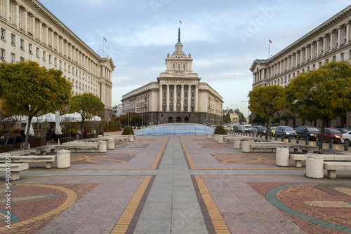 Square in front of Bulgarian Parliament in Sofia. photo