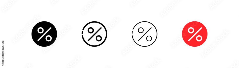 Discounts set icon. Repair, agreement, percent, product promotion, cheap, sale, price tag, action, marketing. Shopping concept. Four vector icon in different styles on a white background Discounts set icon. Repair, agreement, percent, product promotion, cheap, sale, price tag, action, marketing. Shopping concept. Four vector icon in different styles on a white background