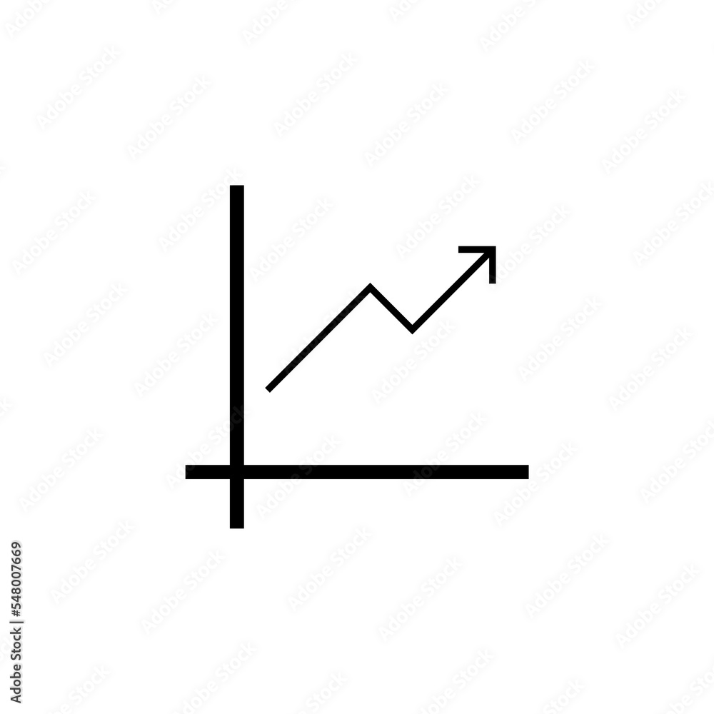 Growing graph icon. Bar chart icon with up arrow. Growing graph icon. Bar chart icon with up arrow.