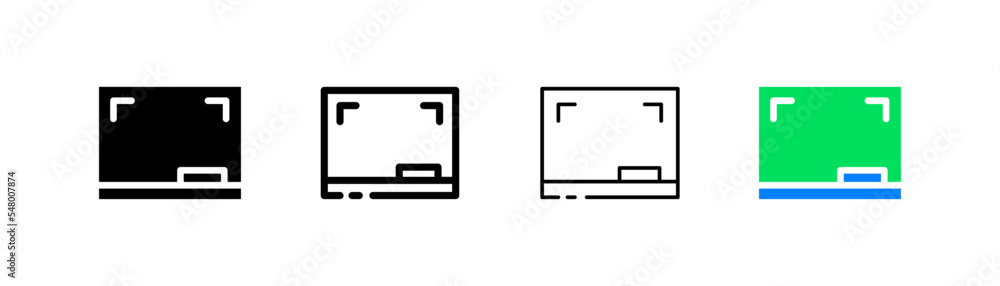 Player set icon. Navigation, moving cursor, move, control, full screen, maximize, minimize, view, player. Technology concept. Four vector icon in different styles on a white background Player set icon. Navigation, moving cursor, move, control, full screen, maximize, minimize, view, player. Technology concept. Four vector icon in different styles on a white background