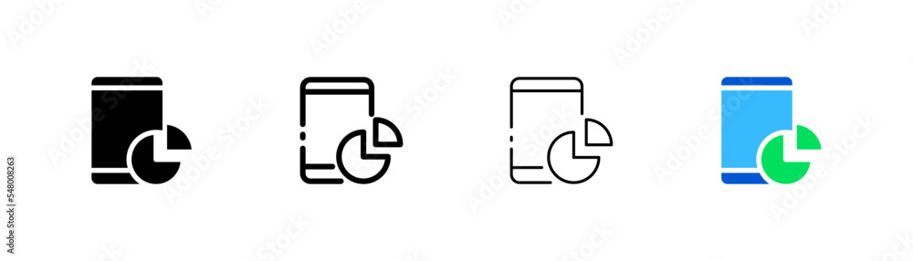 Phone with infographic set icon. Chart, board, arrows, career, personal growth, columns, arrows, function, statistics. Data analysis concept. Four vector icon in different styles on a white background Phone with infographic set icon. Chart, board, arrows, career, personal growth, columns, arrows, function, statistics. Data analysis concept. Four vector icon in different styles on a white background