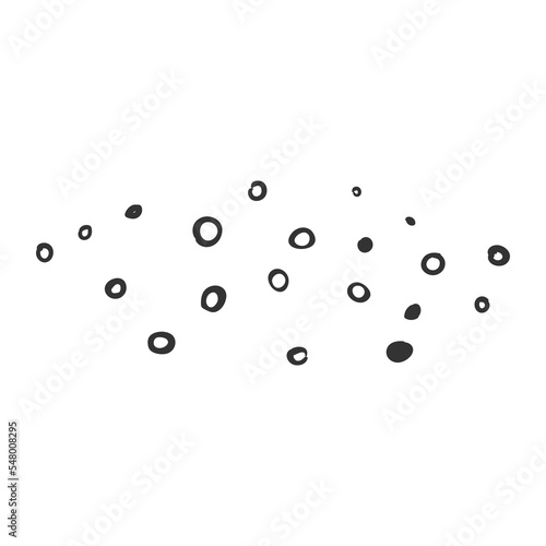 Vector Abstract Crumbs Doodle Pattern Isolated on White Background