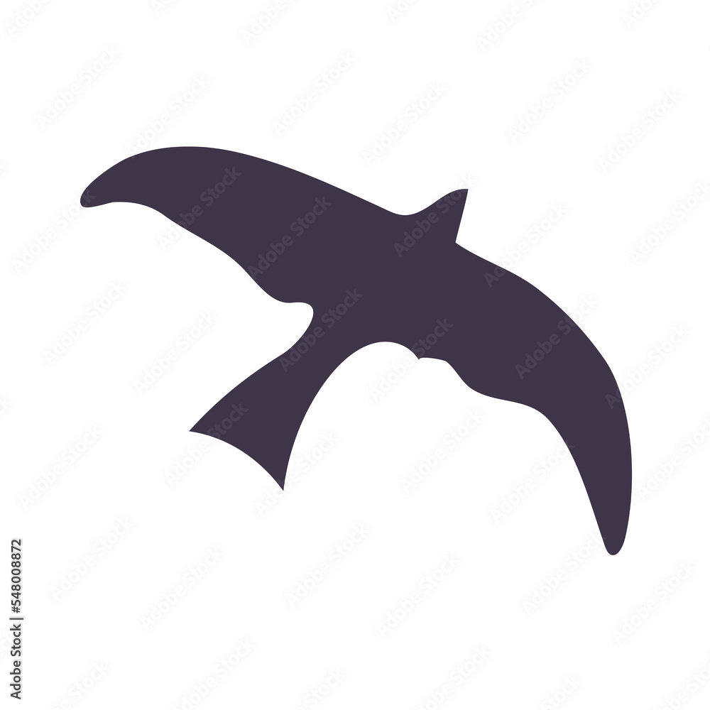 Vector Flying Bird Silhouette Isolated on White Background Vector Flying Bird Silhouette Isolated on White Background