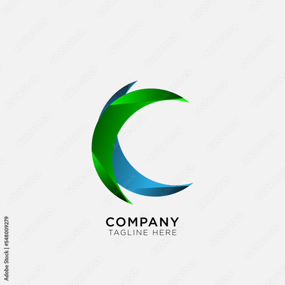 C Letter logo template with gradient colors and circle cutout C Letter logo template with gradient colors and circle cutout