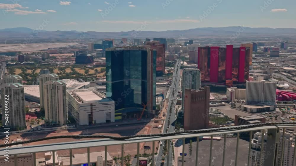Beautiful panoramic aerial view of city downtown Las Vegas from Stratosphere tower, Las Vegas, Nevada, USA. Beautiful panoramic aerial view of city downtown Las Vegas from Stratosphere tower, Las Vegas, Nevada, USA.