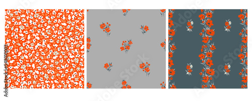 Design of spring print with flowers for textile and dresses