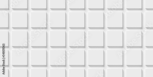 Array of offset white cube boxes block background wallpaper banner full frame filling