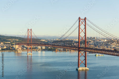 Red Bridge April 25th in Lisbon in the morning sun