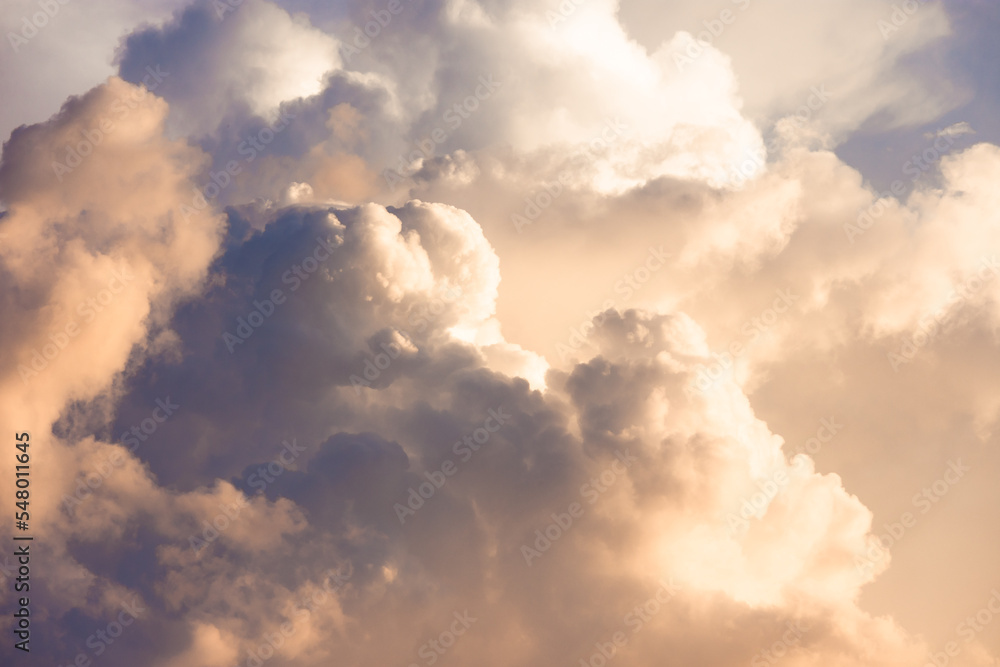 Close up to a fantastic cloudscape formation during morning or evening Close up to a fantastic cloudscape formation during morning or evening