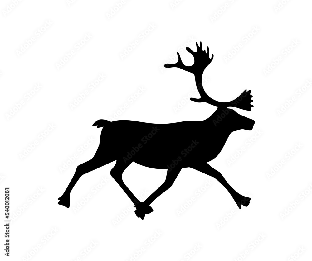 black reindeer silhouette isolated on white background black reindeer silhouette isolated on white background