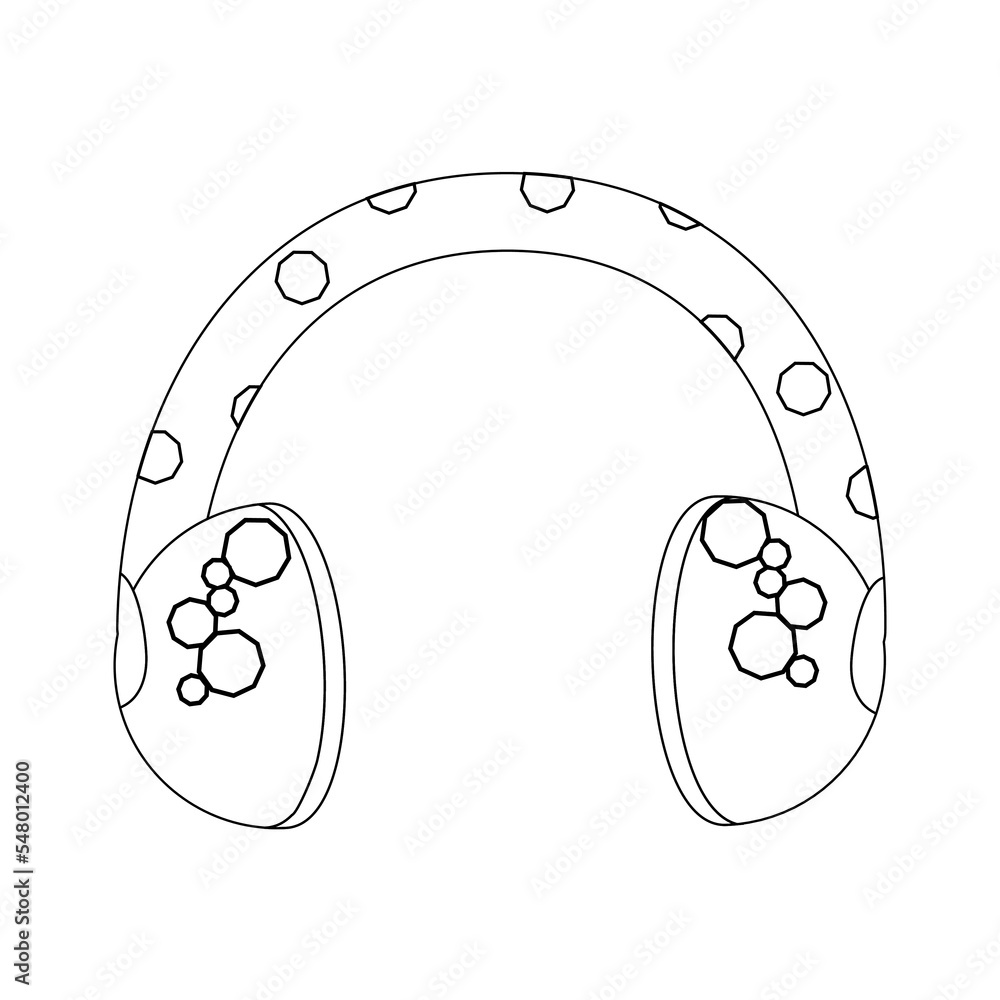 Obraz premium Coloring page. Women earmuffs for warmth autumn winter. Vector illustration.