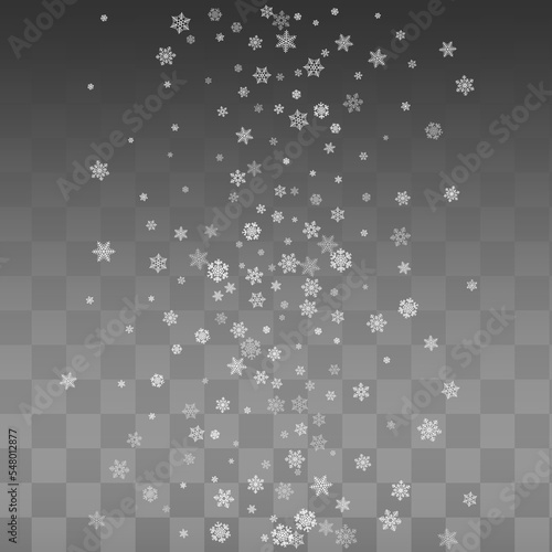 White Snowflake Vector Transparent Background.