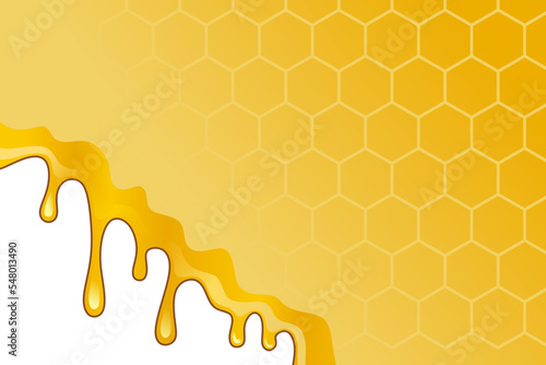 Honey melted vector background with honeycomb blend